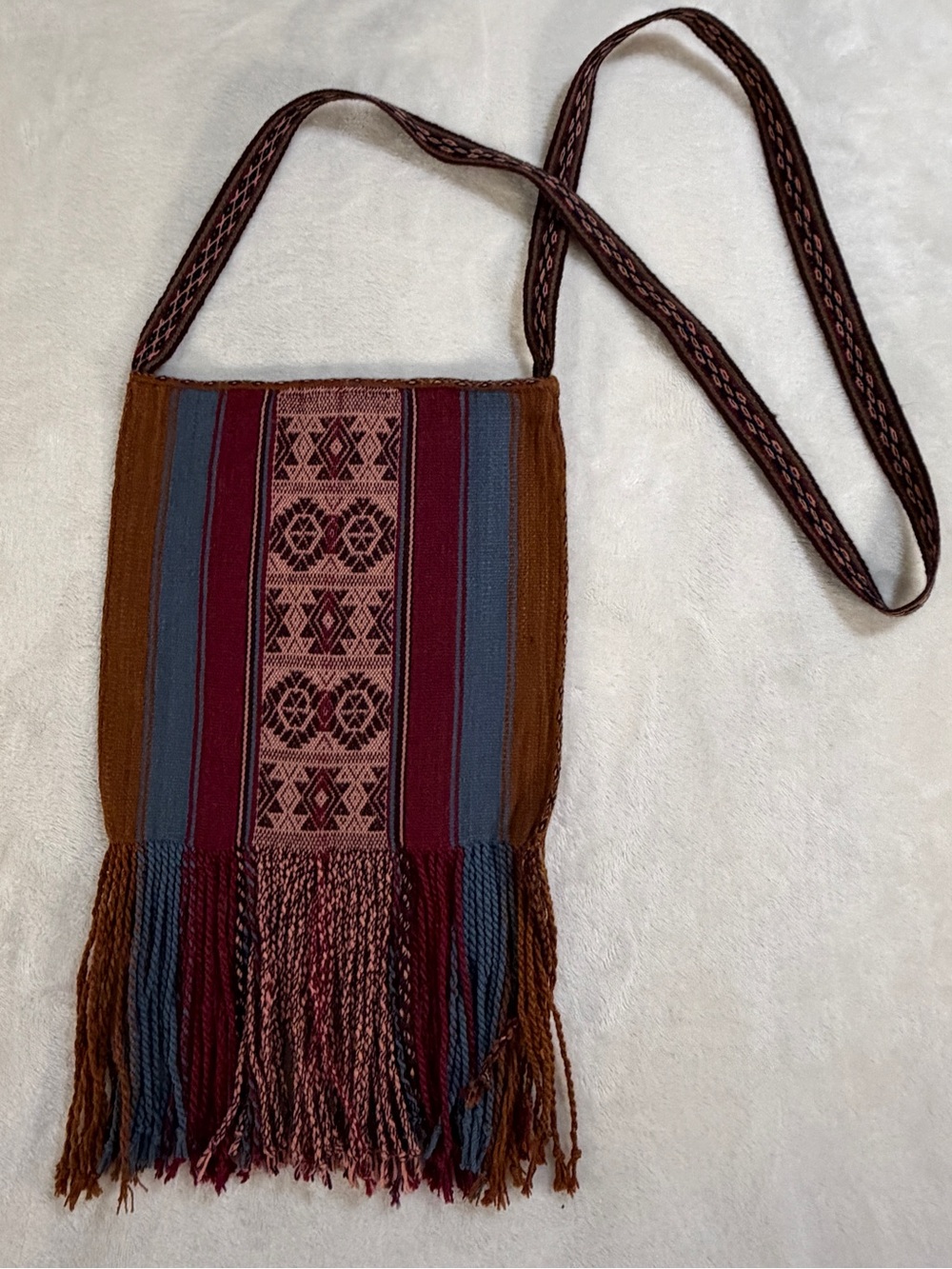 Peruvian Connection Handmade Artisan Andean Chuspa Pouch Fringe Crossbody